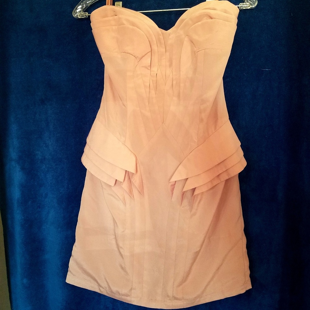 ASOS Petite blush strapless cocktail dres